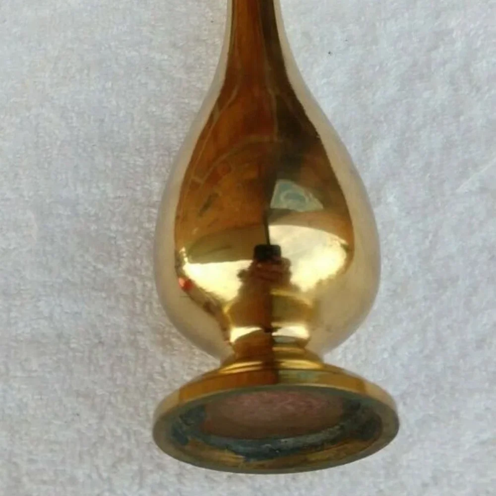 1960's Solid Brass Art Deco Vase 7
